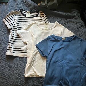4 No Boundaries Black Striped, White, and Blue Women’s Tees